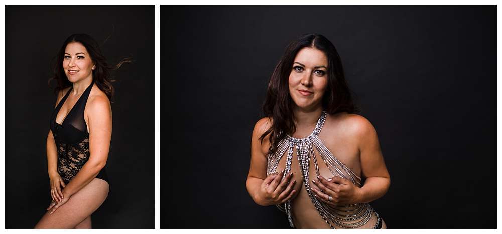 boudoir-pose-inspiration-by-boudoir-photographer-london-girl-in-black-lace-bodysuit-diamonte-necklace-black-background